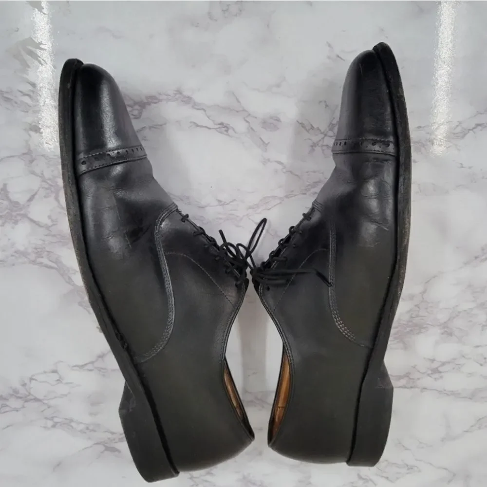 Allen Edmonds Byron Men's Size 13 Black Leather Dress Shoes Lace Up